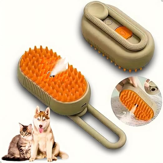 Escova Pet Premium 3 em 1 a Vapor Recarregável