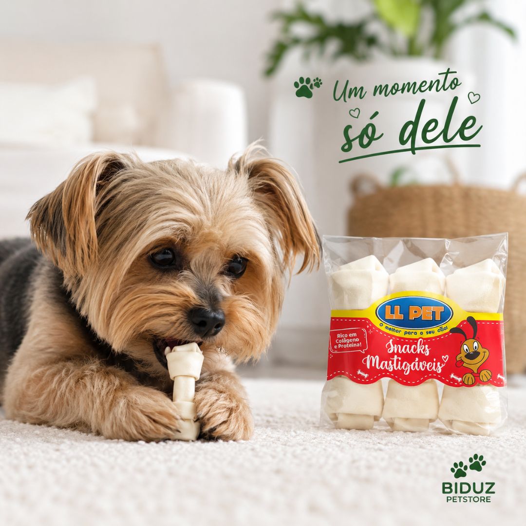Ossinho Nó LL Pet para Cães Pequenos – 3 Unidades | 6 cm