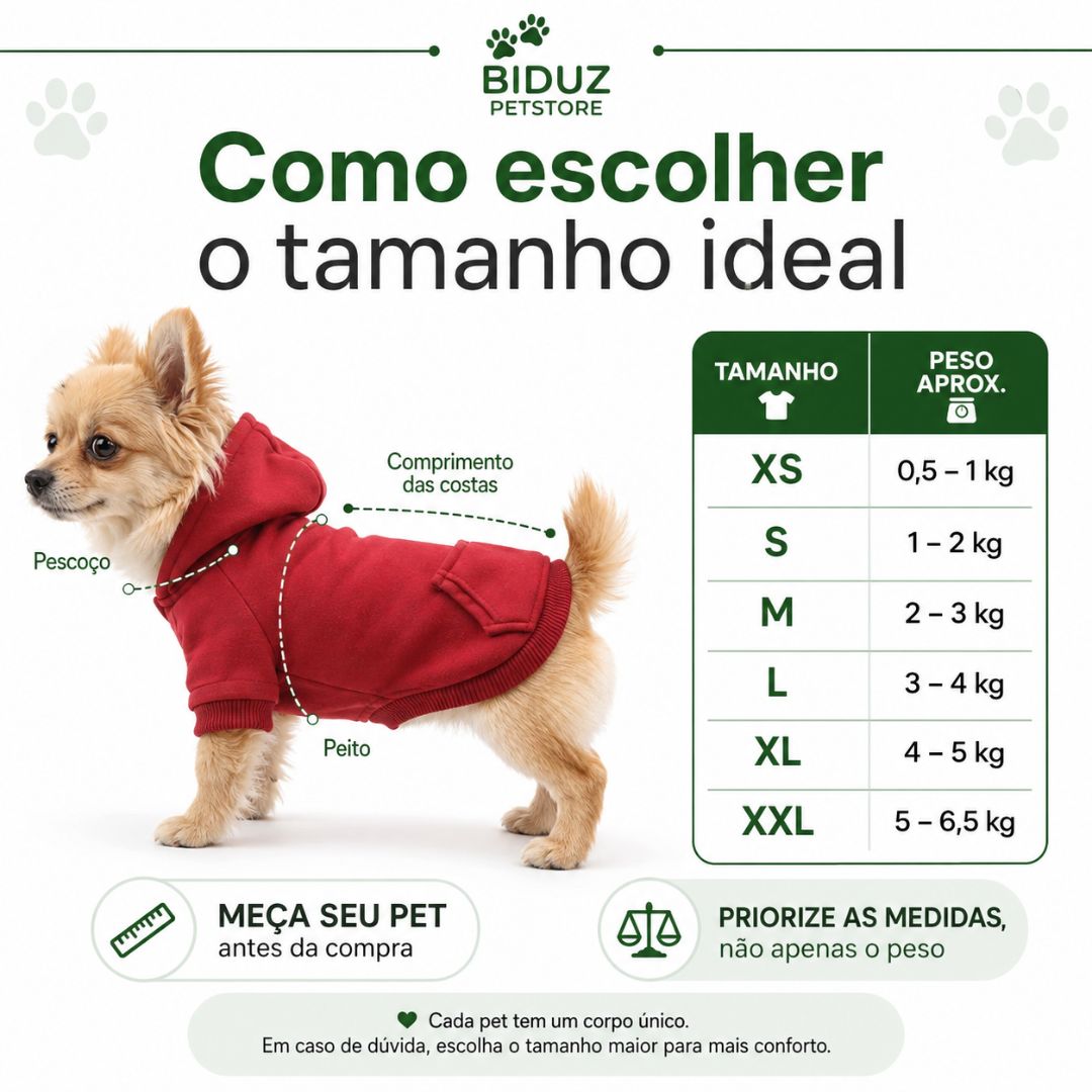 Moletom Pet com Capuz e Bolso para Cães e Gatos – Confortável e Estiloso
