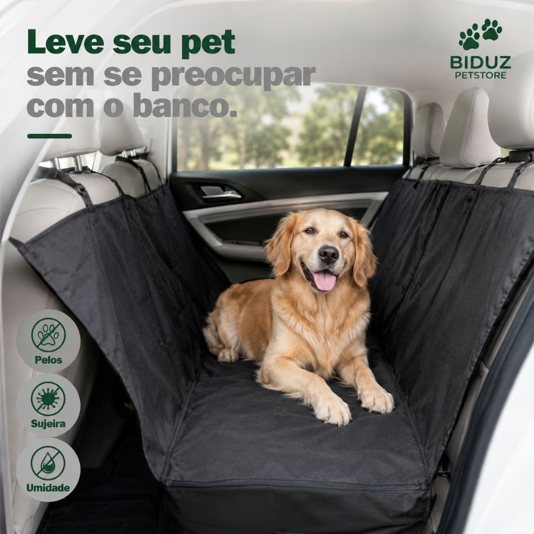 Capa Protetora Impermeável para Banco de Carro Pet em Couro Ecológico – Cães e Gatos