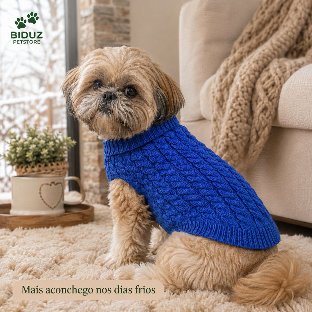 Suéter de Tricô para Cães e Gatos – Roupa de Inverno Confortável