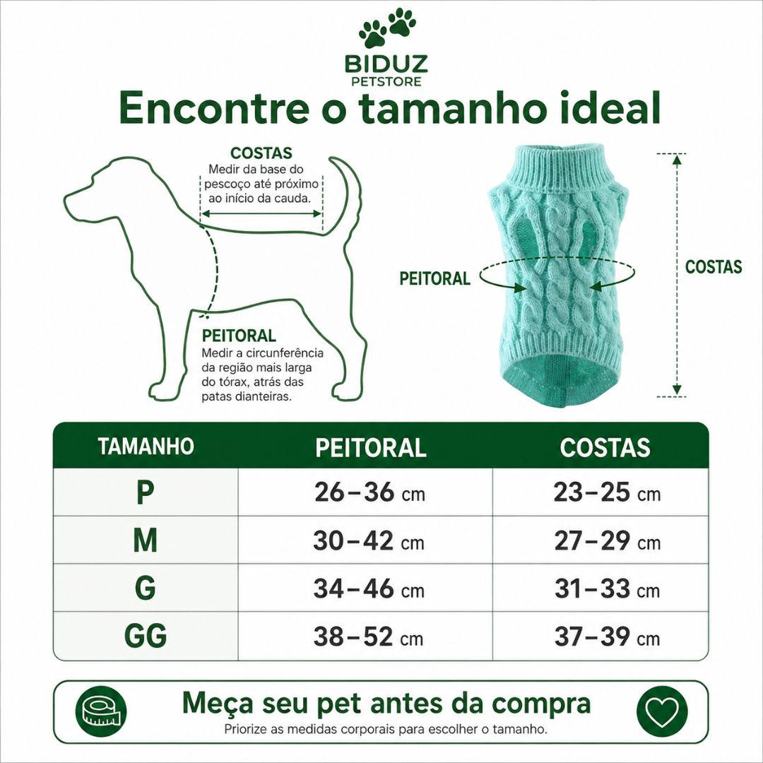Suéter de Tricô para Cães e Gatos – Roupa de Inverno Confortável