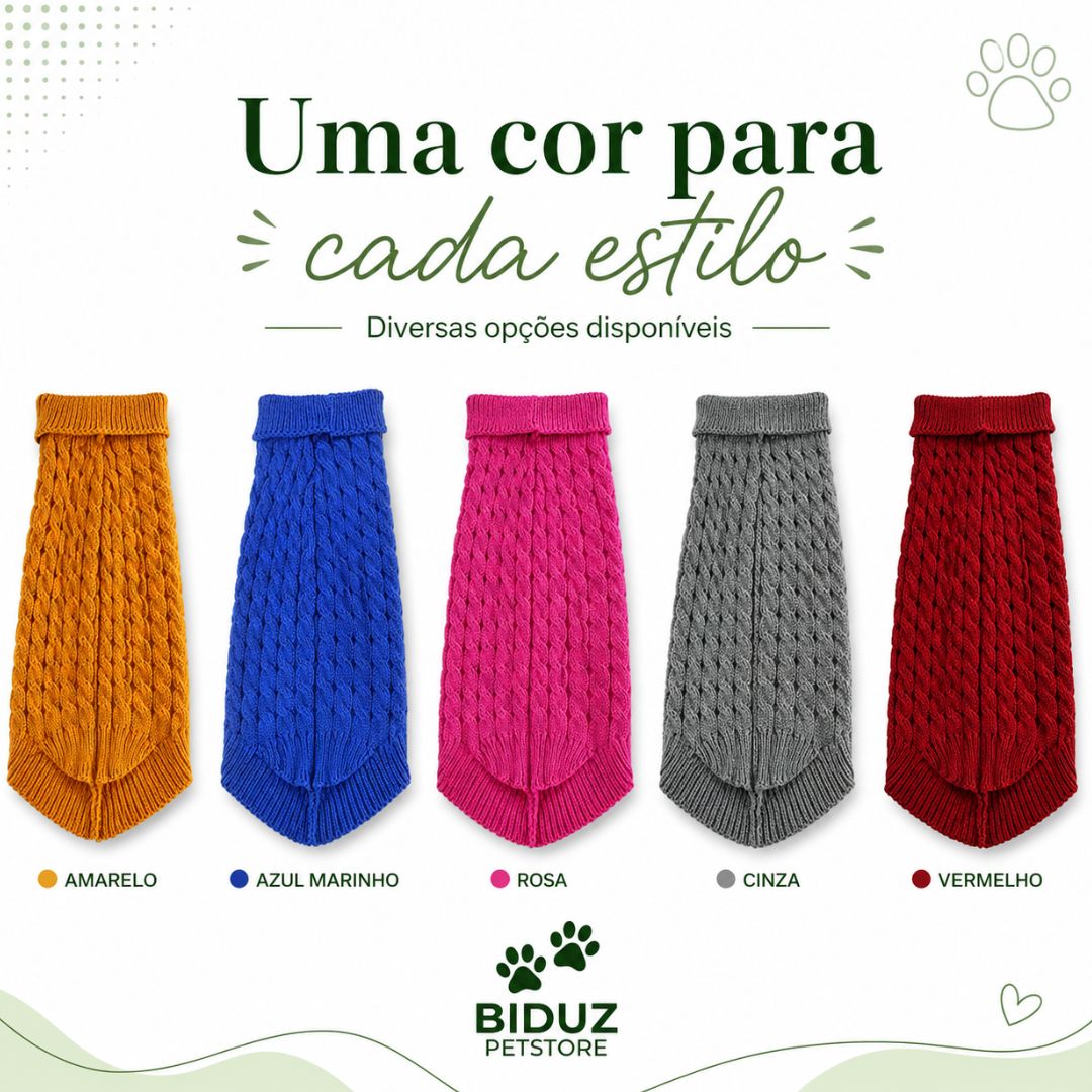 Suéter de Tricô para Cães e Gatos – Roupa de Inverno Confortável