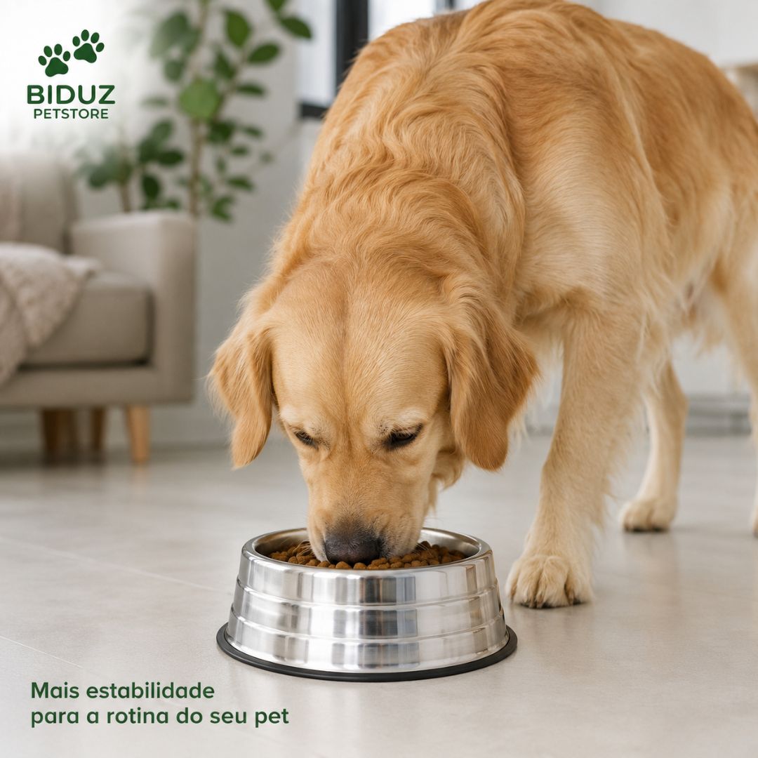 Comedouro ou Bebedouro de Alumínio Antiderrapante para Cães e Gatos – 700 ml e 1200 ml