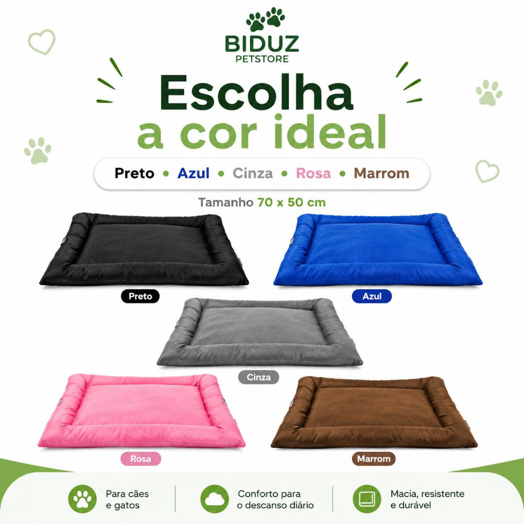 Caminha Colchonete Pet 70x50 cm em Suede para Cães e Gatos