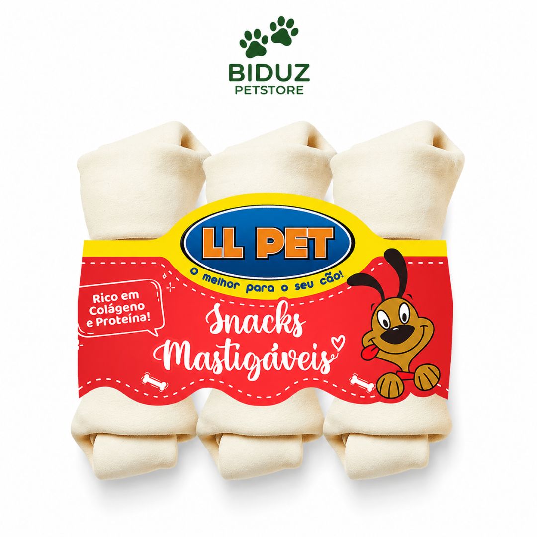 Ossinho Nó LL Pet para Cães Pequenos – 3 Unidades | 6 cm