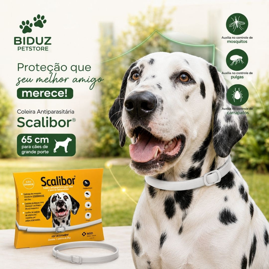 Coleira Antiparasitária Scalibor 65cm para Cães de Grande Porte 25g