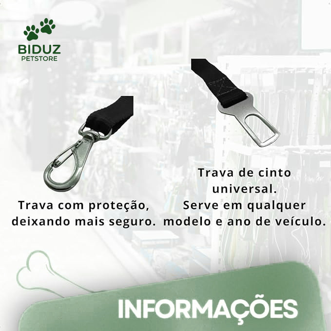 Cinto de Segurança Pet Ajustável para Carro