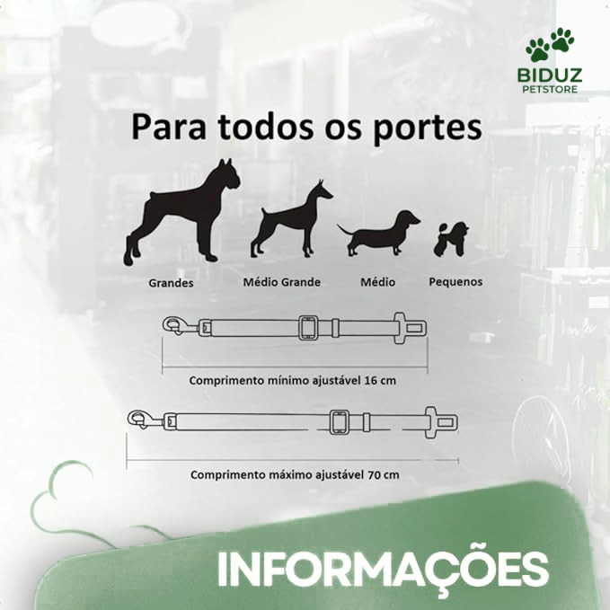 Cinto de Segurança Pet Ajustável para Carro