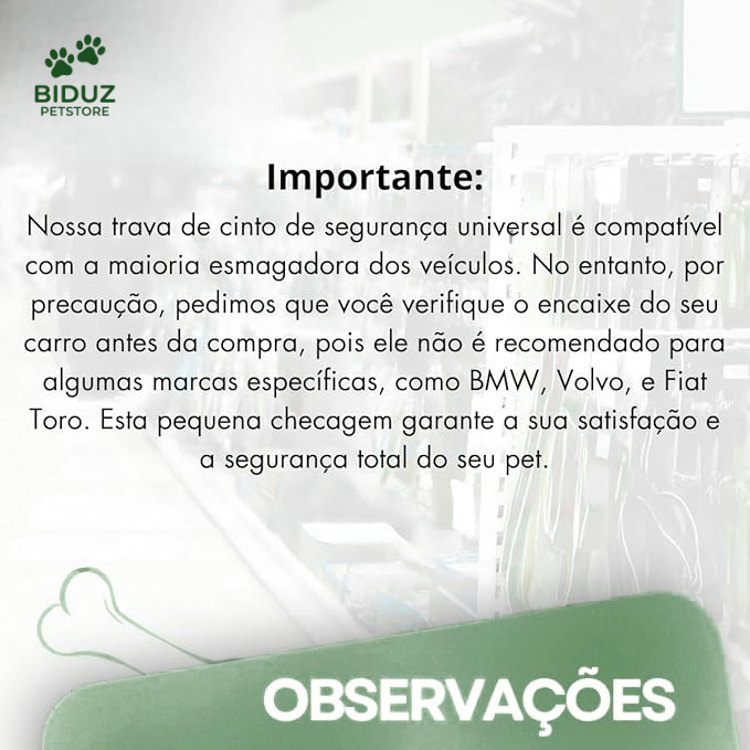 Cinto de Segurança Pet Ajustável para Carro