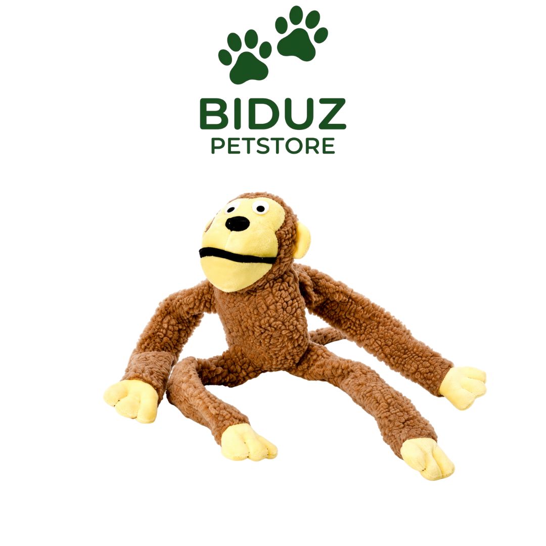 Brinquedo Macaco de Pelúcia para Cães | Interativo, Macio e Ideal para Brincadeiras