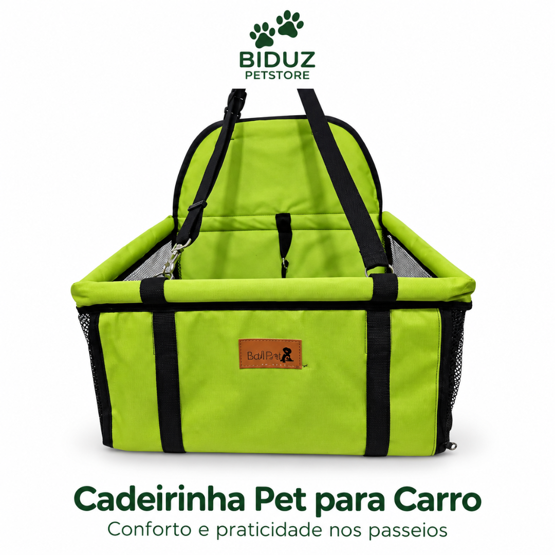 Cadeirinha Pet para Carro com Fixação – Assento de Transporte para Cães e Gatos