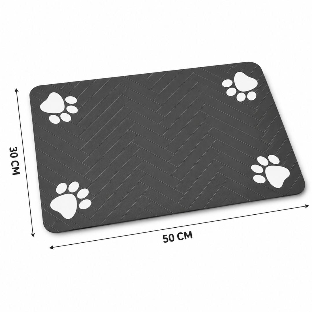 Tapete Absorvente para Comedouro e Bebedouro Pet com Base Impermeável | Secagem Rápida para Cães e Gatos