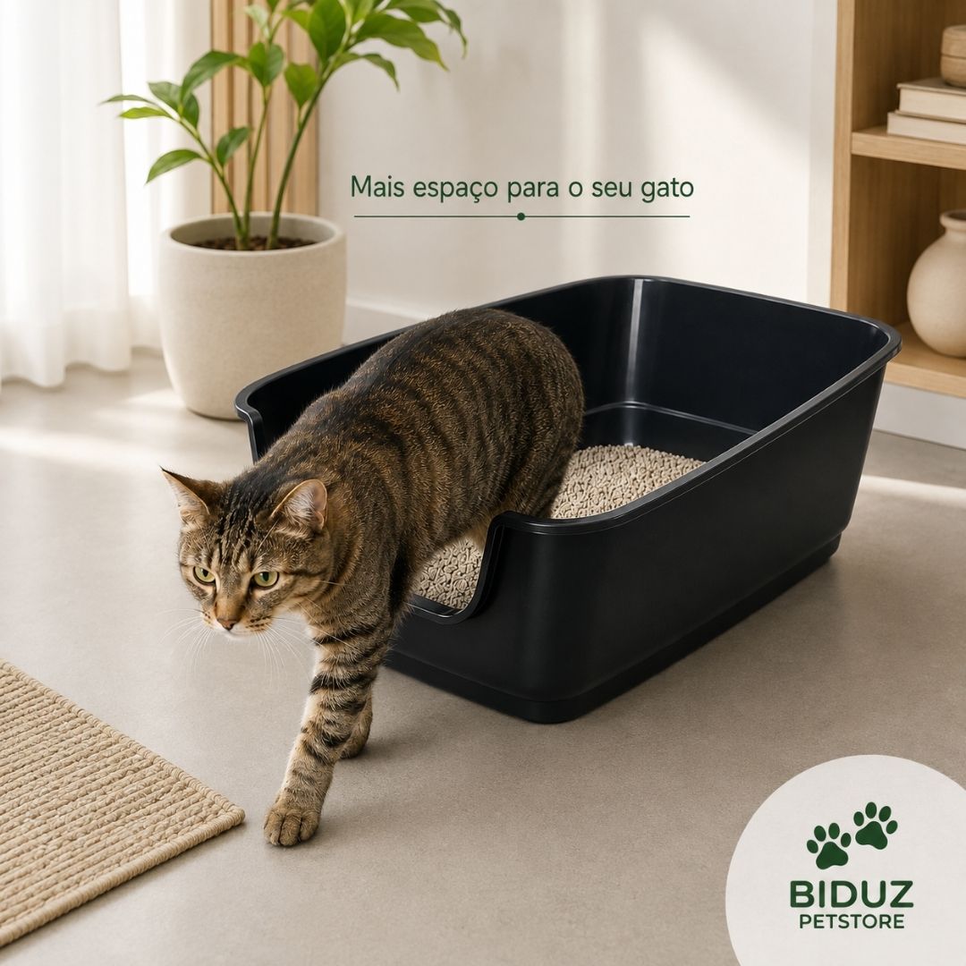 Caixa de Areia Furba Grande para Gatos com Borda Alta – 67 x 53 x 20 cm