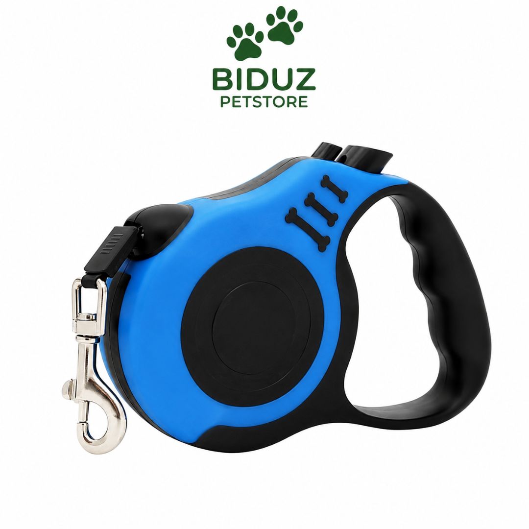 Guia Retrátil para Cães de até 10 kg com Trava de Segurança e Alça Ergonômica