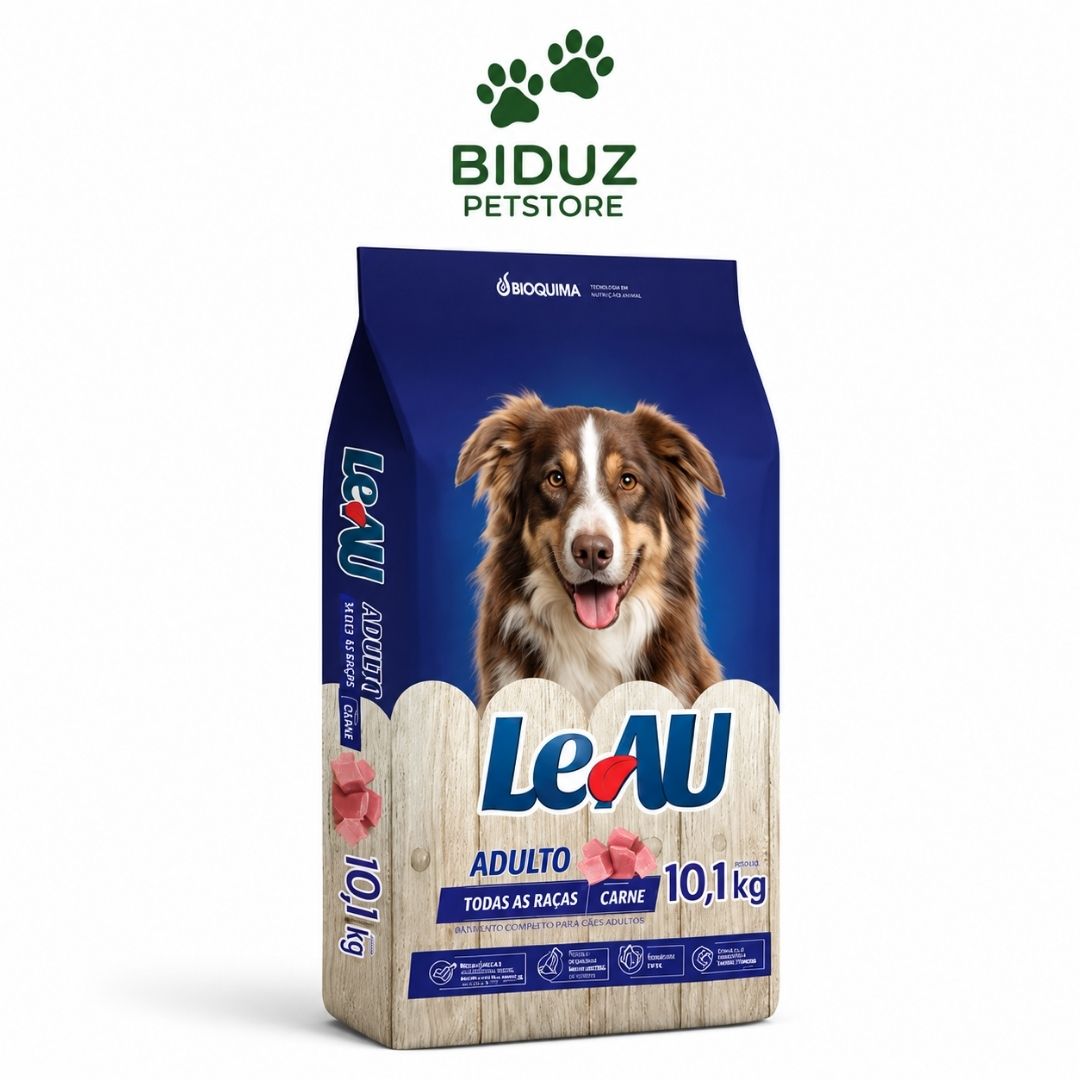 Ração Leau Adulto Sabor Carne 10,1 kg para Cães – 18% de Proteína