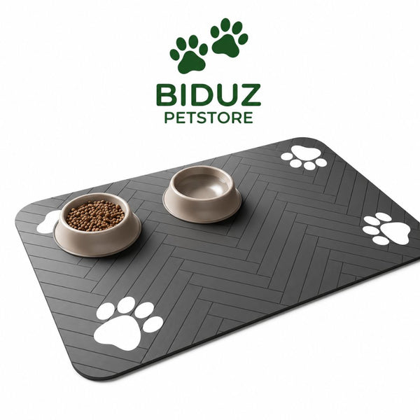 Tapete Absorvente para Comedouro e Bebedouro Pet com Base Impermeável | Secagem Rápida para Cães e Gatos