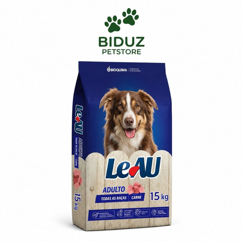 Ração Leau Adulto Sabor Carne 15 kg para Cães – 18% de Proteína