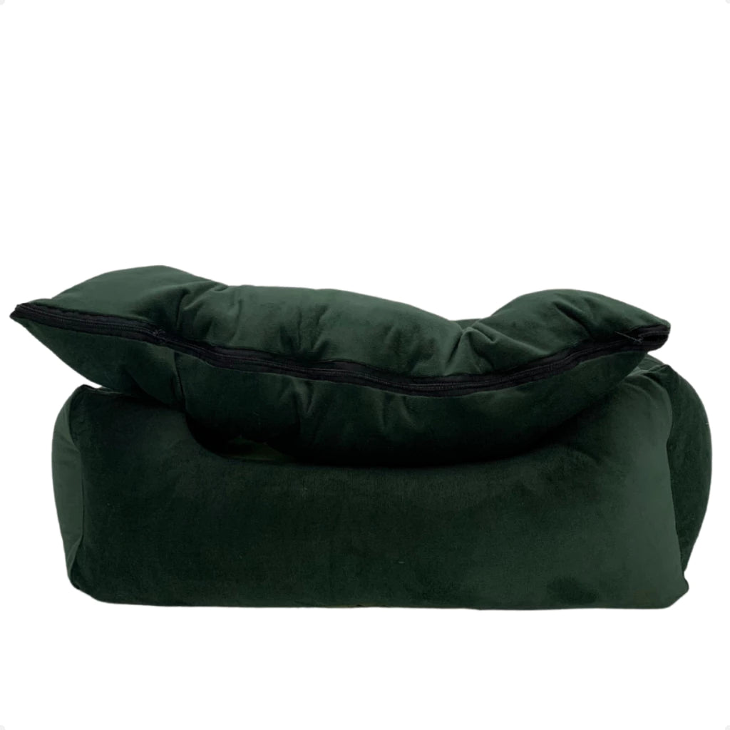 Cama Pet Retangular em Suede com Almofada e Enchimento Removíveis | Caminha Antialérgica para Cães e Gatos