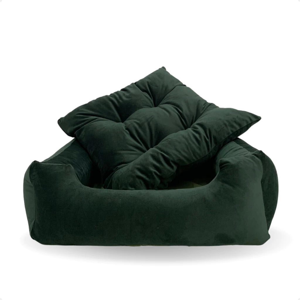 Cama Pet Retangular em Suede com Almofada e Enchimento Removíveis | Caminha Antialérgica para Cães e Gatos